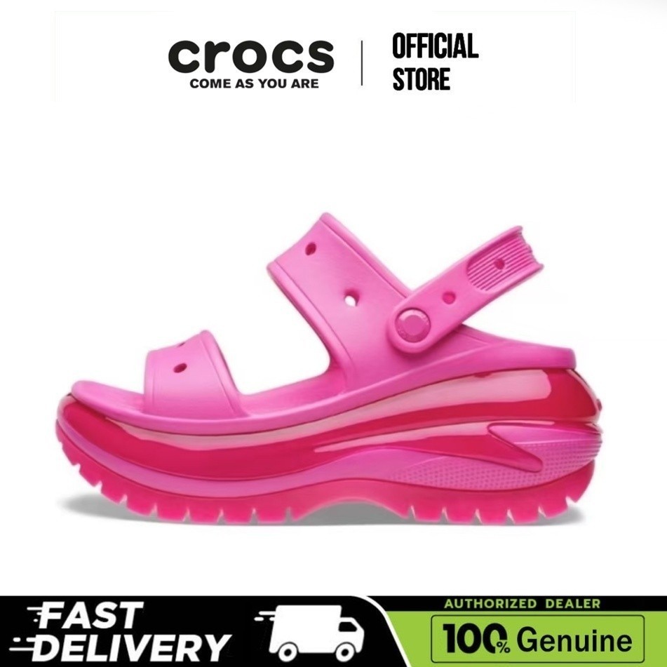 【100% Genuine】Crocs Mega Crush Matte Sandal in rose red