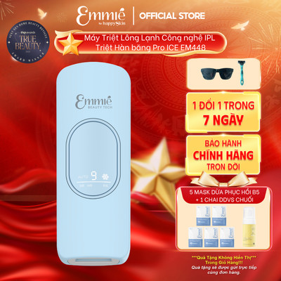 Máy triệt lông IPL Emmie Pro ICE EM448 Công Nghệ Hàn Băng Hỗ Trợ Chăm Sóc Da TẶNG 5 Miếng Mask Dừa B5 + 1 Chai DDVS
