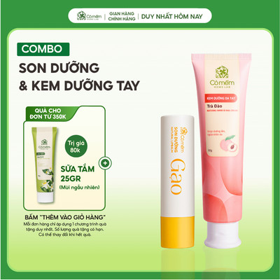Combo Son Dưỡng Thiên Nhiên Và Kem Dưỡng Da Tay Dưỡng Ẩm Mềm Mịn Cỏ Mềm