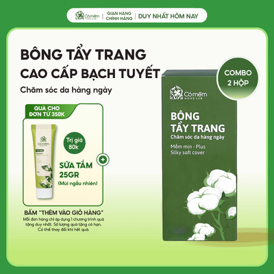 [Ngẫu Nhiên] Combo 2 Hộp Bông Tẩy Trang Thiên Nhiên Mềm Mịn Sạch Sâu Cỏ Mềm