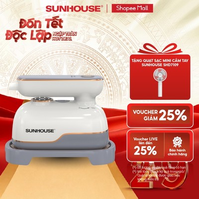 Bàn là hơi nước cầm tay Sunhouse SHD2174 - 6 chế độ là - Mặt là Ceramic chống dính - Tay cầm xoay 180 độ