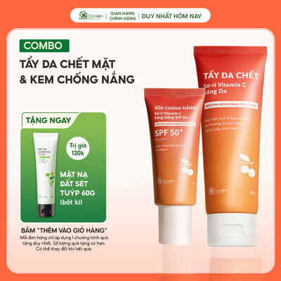 Combo Kem Chống Nắng Và Tẩy Tế Bào Chết Cho Mặt Cỏ Mềm