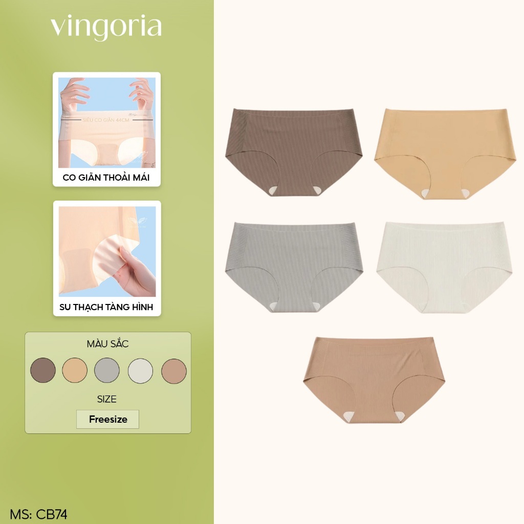 Combo 5 quần lót nữ hộp phấn su thạch tàng hình cạp thường VINGO/VINGORIA hàng Việt Nam CB74