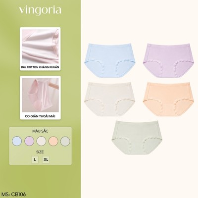 COMBO 10 quần lót nữ cotton VINGO/VINGORIA phối viền ren kháng khuẩn CB106