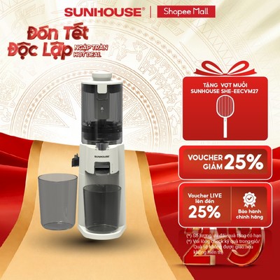 [Độc quyền] Máy ép chậm Sunhouse SHD5514 - Tự quay ngược tránh kẹt bã - Ép chậm không sinh nhiệt - Tích hợp làm kem