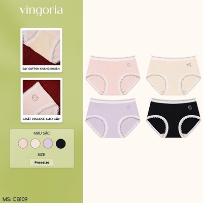 Combo 4 quần lót modal kháng khuẩn cạp thường viền ren VINGO/VINGORIA CB109