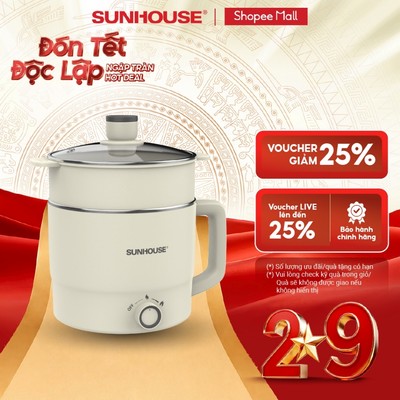 Nồi điện mini đa năng Sunhouse 1,6L (SHD4516) - 2L (SHD4517) - Đa năng 4in1 - Lòng nồi inox 304 - Tích hợp tay cầm