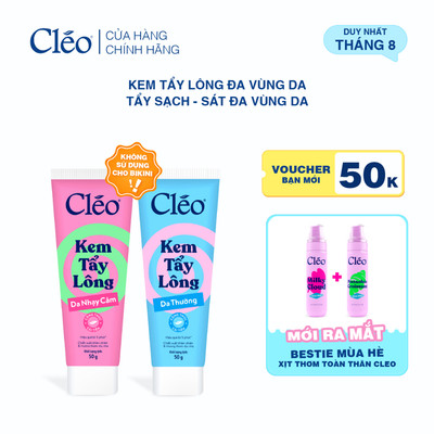 [ĐỘC QUYỀN KOL] Kem Tẩy Lông Nách, Tẩy Lông Tay Chân Cleo, Tẩy Lông Sạch. Sát, Không Kích Ứng 50g