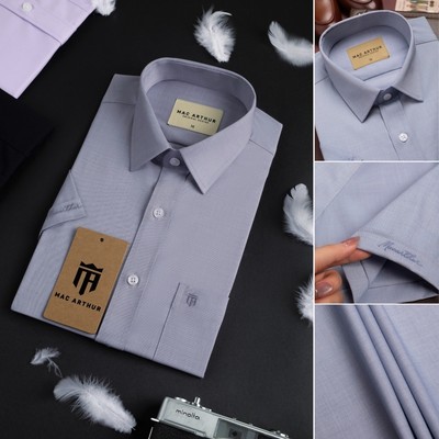 Sơ Mi Cộc Tay Nam Cao Cấp MAC ARTHUR Chống Nhăn, Co Giãn, Siêu Mát, Chuẩn Lịch Lãm SP1