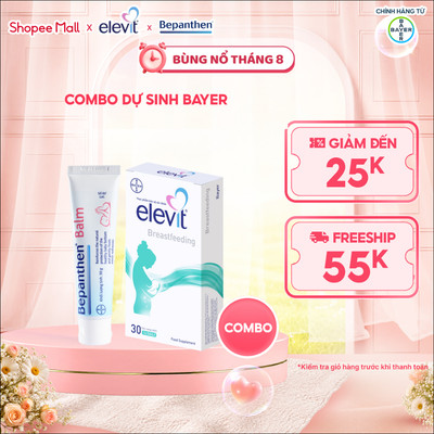 Combo Dự sinh ELEVIT Breastfeeding sau sinh và cho con bú kèm Kem Chống Hăm BEPANTHEN BALM Dạng Kem Mỡ Tuýp 30G