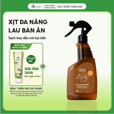 Nước Lau Bếp Lau Bàn Ăn Xịt Kính Đa Năng Bồ Hòn Men Gạo Thiên Nhiên An Lành Homecare Cỏ Mềm 500ml