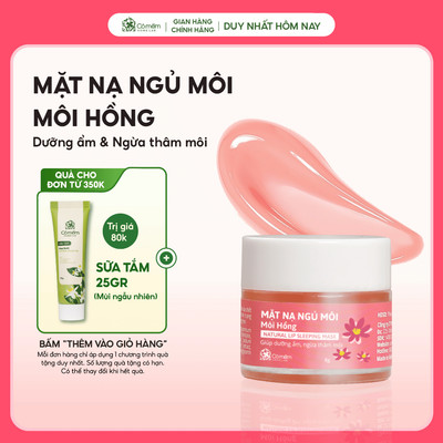 Mặt Nạ Ngủ Môi Hồng Ủ Môi Dưỡng Ẩm Giúp Cải Thiện Thâm Môi Nẻ Cỏ Mềm 8g