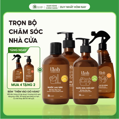 Combo Nhà Bếp Bộ sản phẩm Vệ sinh nhà cửa chiết xuất thiên nhiên từ Bồ hòn Cỏ Mềm 1800gr