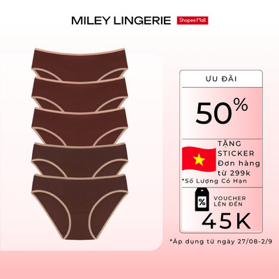 Combo 5 Quần Lót Cotton Thun Lụa Miley Lingerie Co Dãn 4 Chiều Comfort BCS051440