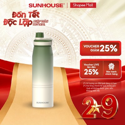 BÌnh giữ nhiệt Ignite 900ml Sunhouse KS-TU900IG/KS-TU900IP - Inox 304 - Quai xách thuận tiện