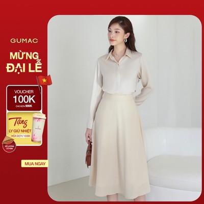 Chân váy nữ GUMAC đính phụ kiện  VE11102