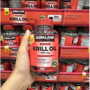 Dầu Nhuyễn Thể Kirkland Krill Oil 500mg Bổ Sung Omega 3 Nguyên Chất Và Astaxanthin Mỹ - 180 viên - T