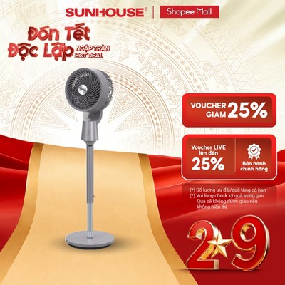 [New] Quạt đứng tuần hoàn thông minh Sunhouse Apex APF7318GV- Điều khiển bằng giọng nói - Đảo gió 4 chiều - 8 cấp độ gió