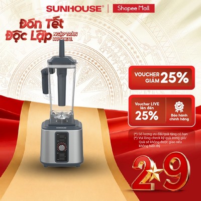 Máy xay sinh tố công nghiệp Sunhouse SHD5381 - Công suất 1000W - Dung tích lớn - 15 mức công suất tùy chỉnh 2L -