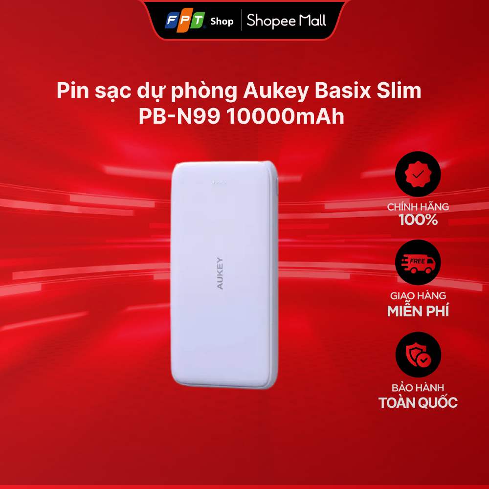 Pin sạc dự phòng Aukey Basix Slim PB-N99 10000mAh