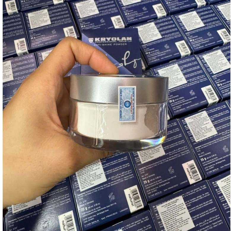 Phấn Phủ Bột Kryolan Anti-Shine Powder Không Màu Siêu Kiềm Dầu 25g [Chính Hãng]