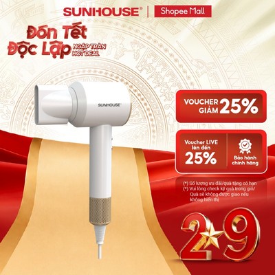 Máy sấy tóc ion âm Sunhouse SHD2320 - Đầu sấy xoay 360 độ  - 3 tốc độ gió - X2 tốc độ sấy