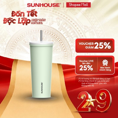 Bình ly giữ nhiệt Lightly 650ml Sunhouse KS-TU650LG - Inox 304 - Giữ nhiệt 6-12h