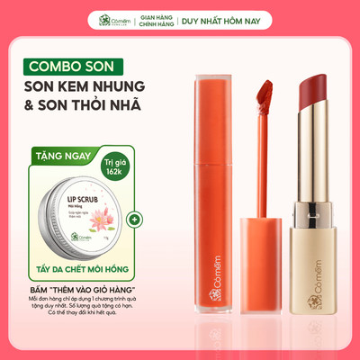 Combo Son Kem Và Son Nhã Cao Cấp Mịn Môi Dưỡng Ẩm Giảm Nếp Nhăn Môi Cỏ Mềm