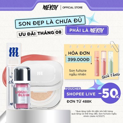 [NEW] Combo Phấn Nước Merzy The Airy Filter Cushion 11g/Son New Dew/Má Hồng Baby Cheek Liquid Blush