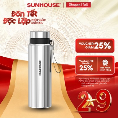 Bình giữ nhiệt Flexi 850 ml Sunhouse KS-TU850Fx - Inox 304 cao cấp - Giữ nhiệt 8 tiếng - Sơn chống xước bền bỉ