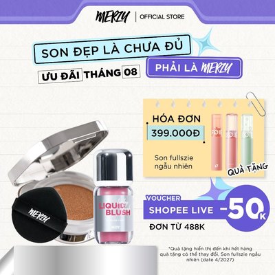 [NEW] Combo Phấn Nước Merzy The Airy Filter Cushion 11g + Má Hồng Merzy Baby Cheek Liquid Blush 4.6g