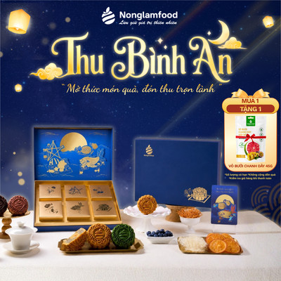 Bánh Trung Thu NONGLAMFOOD - Thu Bình An - Hộp Quà Tặng 6 Bánh 80g