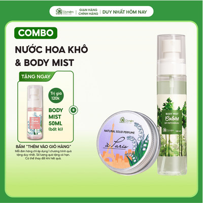 Combo Body Mist và Nước Hoa Khô Cỏ Mềm Dịu Ngọt Thơm Mát