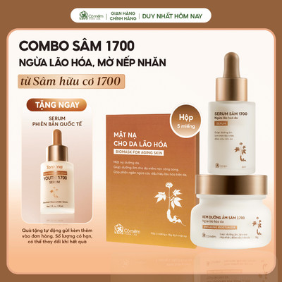 Bộ Chăm Sóc Da 3 Bước Cấp Ẩm Ngừa Lão Hoá Da Serum Kem Dưỡng Và Mặt Nạ Sâm 1700 Làm Mờ Đốm Nâu Nếp Nhăn Da Cỏ Mềm