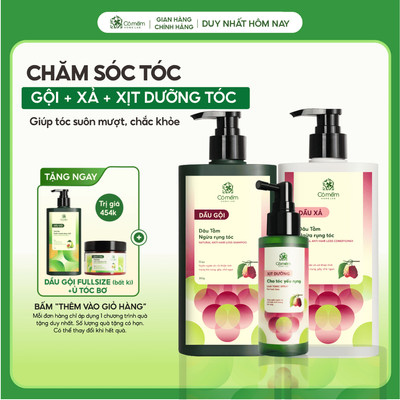 Bộ Chăm Sóc Tóc Gội Xả Xịt Dưỡng Tóc Giúp Tóc Suôn Mượt Chắc Khỏe Cỏ Mềm