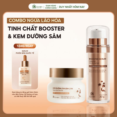 Combo Ngừa Lão Hóa Tinh Chất Booster Và Kem Dưỡng Sâm 1700 Ngừa Lão Hoá Da Cỏ Mềm