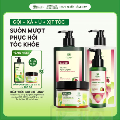 Trọn bộ Chăm Sóc Tóc Gội Xả Ủ Xịt Dưỡng Tóc Giúp Chắc Khỏe Suôn Mượt Cỏ Mềm