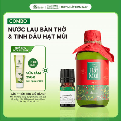 Combo Làm Sạch Đón Tết Nước Lau Bàn Thờ Và Tinh Dầu Hạt Mùi Già Thiên Nhiên Nguyên Chất Giúp Thư Giãn Cỏ mềm