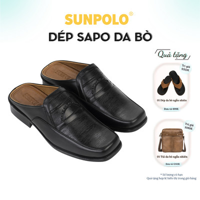 Giày sục nam đế cao 4cm có size lớn SUNPOLO SPO016