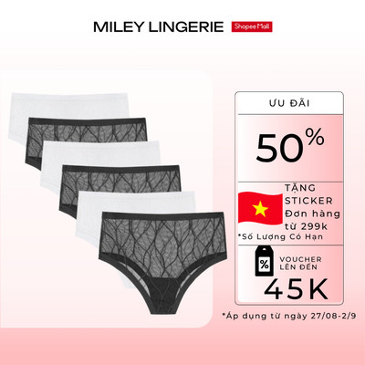 Combo 6 Quần Lót Nữ Ren Họa Tiết Zig Zac Miley Lingerie Thoáng Khí