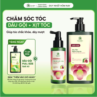 Combo Chăm Sóc Tóc Dầu Gội và Xịt Dưỡng Tóc Chắc Khỏe Dày Mượt Cỏ Mềm