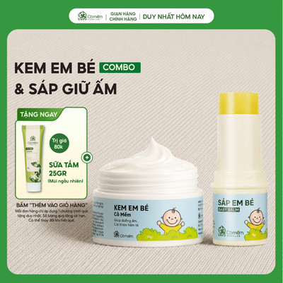 Combo Bé Yêu Gồm Kem Em Bé Và Sáp Ấm Cho Bé Cỏ Mềm