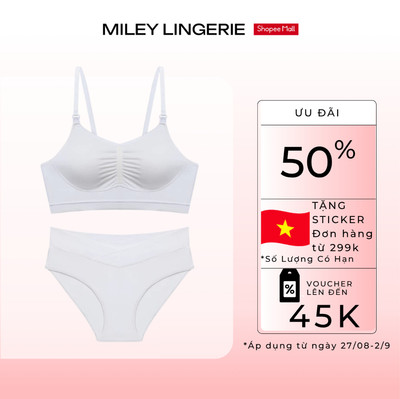 Bộ Đồ Lót Bra Quần Chéo Pure White Being Me Miley Lingerie - Vải Sợi Tre Kháng Khuẩn.