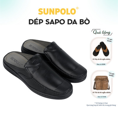 Dép sục nam da bò SUNPOLO SPO333 Có size lớn