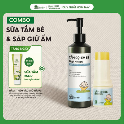 Combo Bé Yêu Gồm Sữa Tắm Và Sáp Ấm Cho Bé Cỏ Mềm