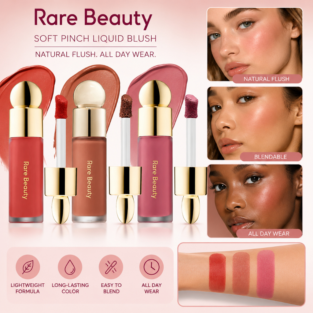 Rare Beauty Liquid Blush 7.5ml Love/Virtue/Believe Lên Màu Đẹp, Lâu Trôi & Tự Nhiên
