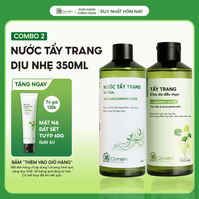 Combo 2 Nước Tẩy Trang 350ml Cho Da Dầu Mụn Da Thường Khô Cỏ Mềm