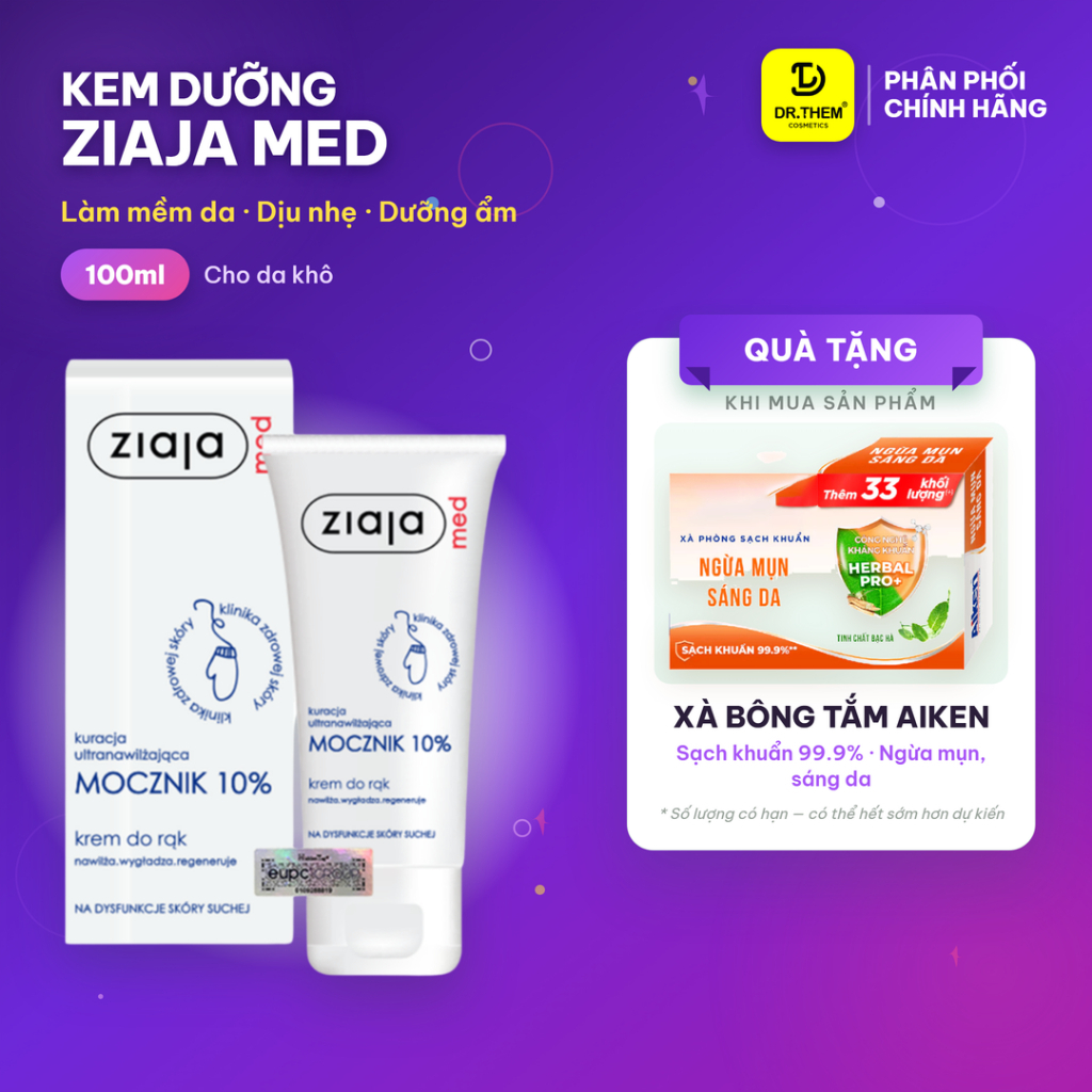 Kem Dưỡng Ziaja Med Mềm Da 10% Ure Cream 100ml - Dr Thêm