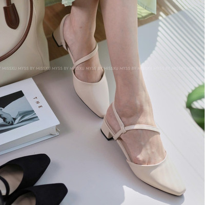 Giày cao gót nữ MYSS mũi vuông dây chéo 3 cm thời trang - CG263