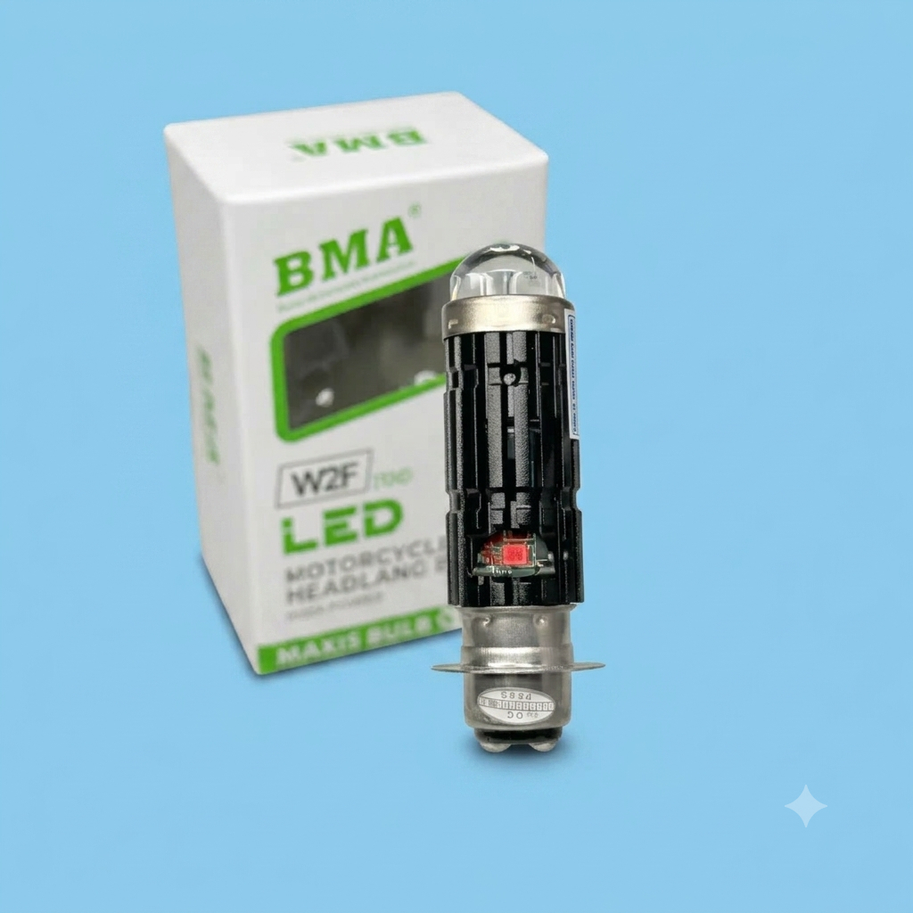 Đèn Pha Led Bi Cầu BMA W2F Chân M5/T9 25W Chính Hãng Ánh Sáng Mạnh Lắp Wave, Dream Cub Sirius Taurus